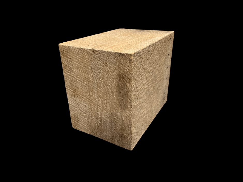 Example of a Rough Sawn Reclaimed Barn Wood Box Beam with end cap