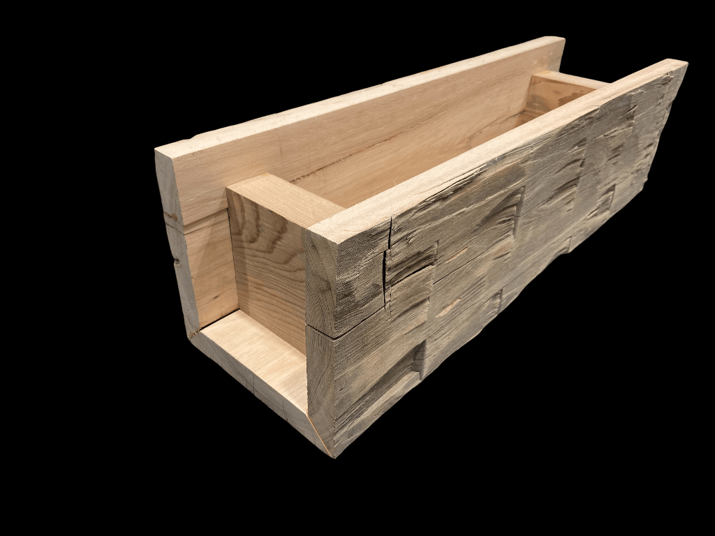 Hand Hewn Reclaimed Barn Wood Box Beam Construction