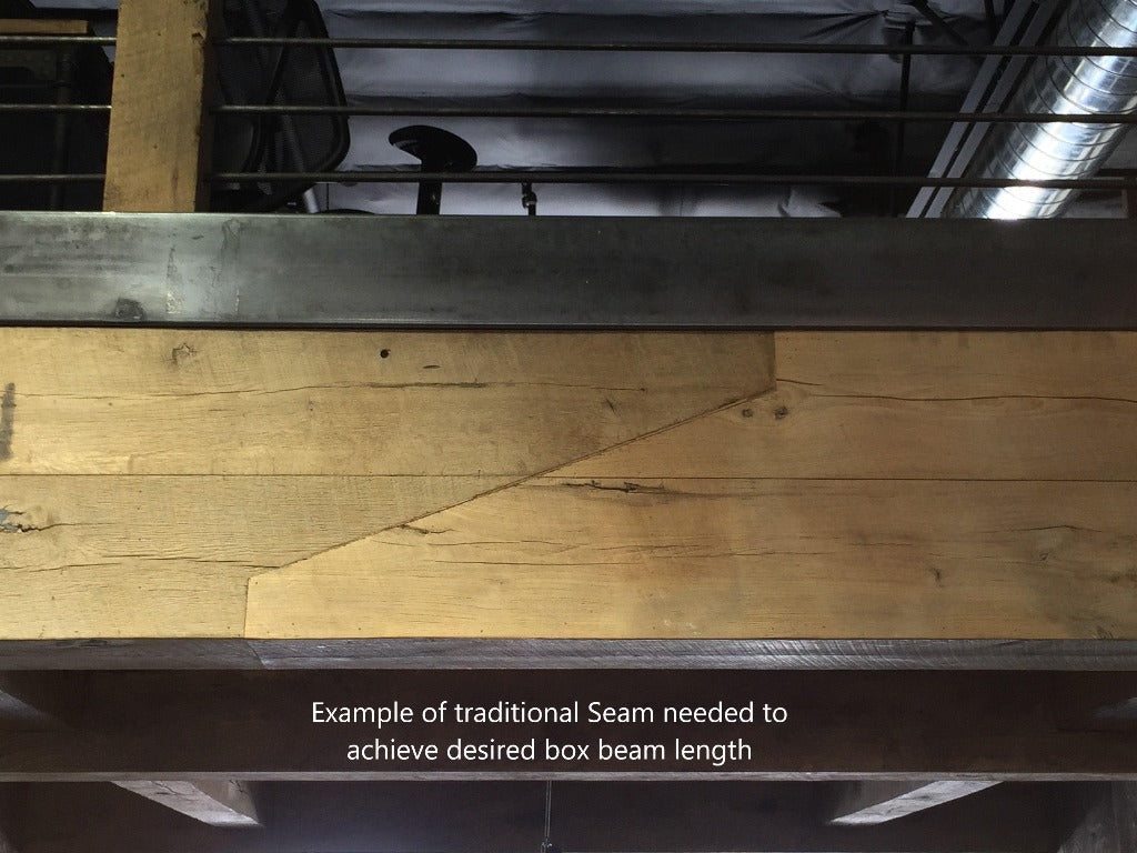 Example of traditional seam to achieve desired length of box beam