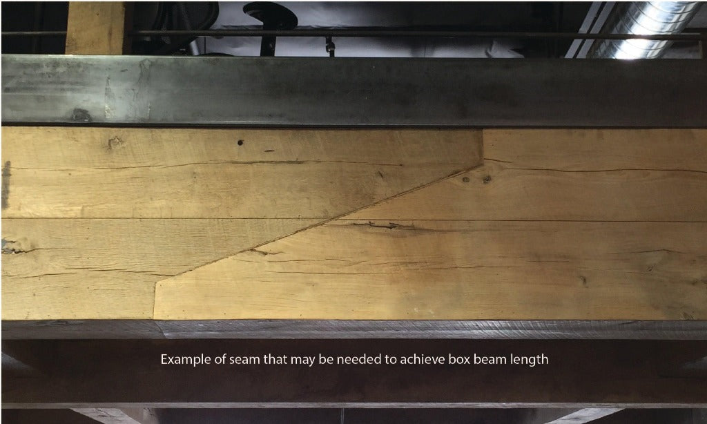 Example of a scarf joint seam that may be needed to achieve extra long box beam lengths