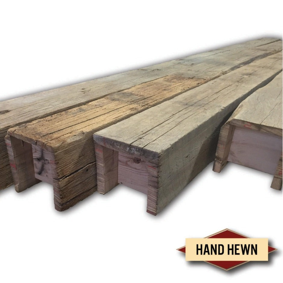 Hand Hewn Reclaimed Barn Wood Box Beam.