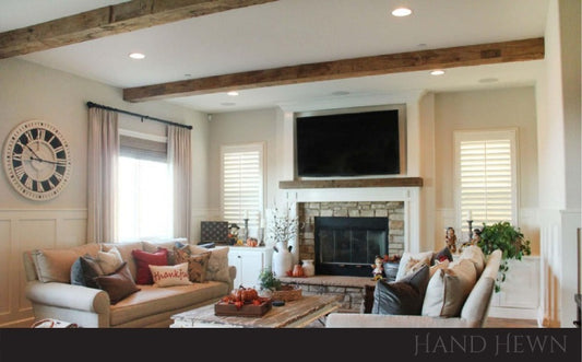 Hand Hewn Box Beam Fireplace Mantel