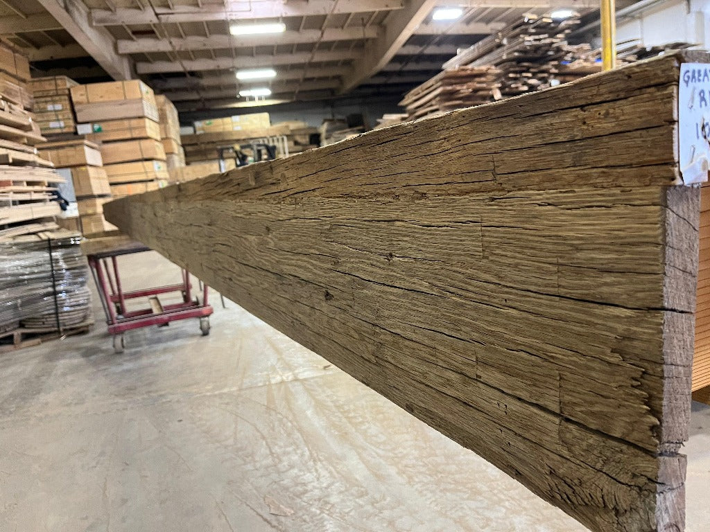 Long Reclaimed Barn Wood Box Beam