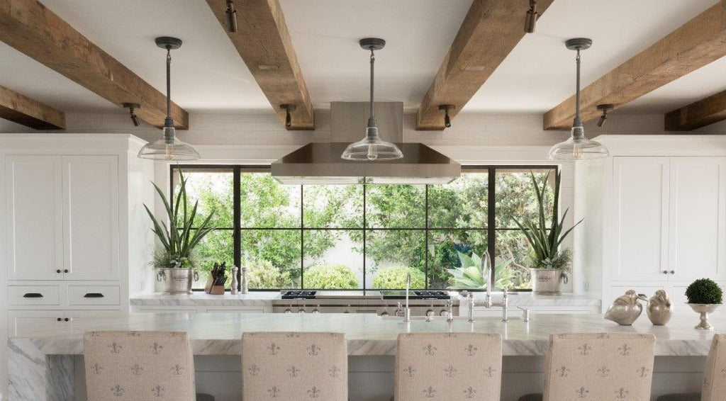 Reclaimed Rough Sawn Barn Wood Box Beams for Kitchen Ceilings Ideas