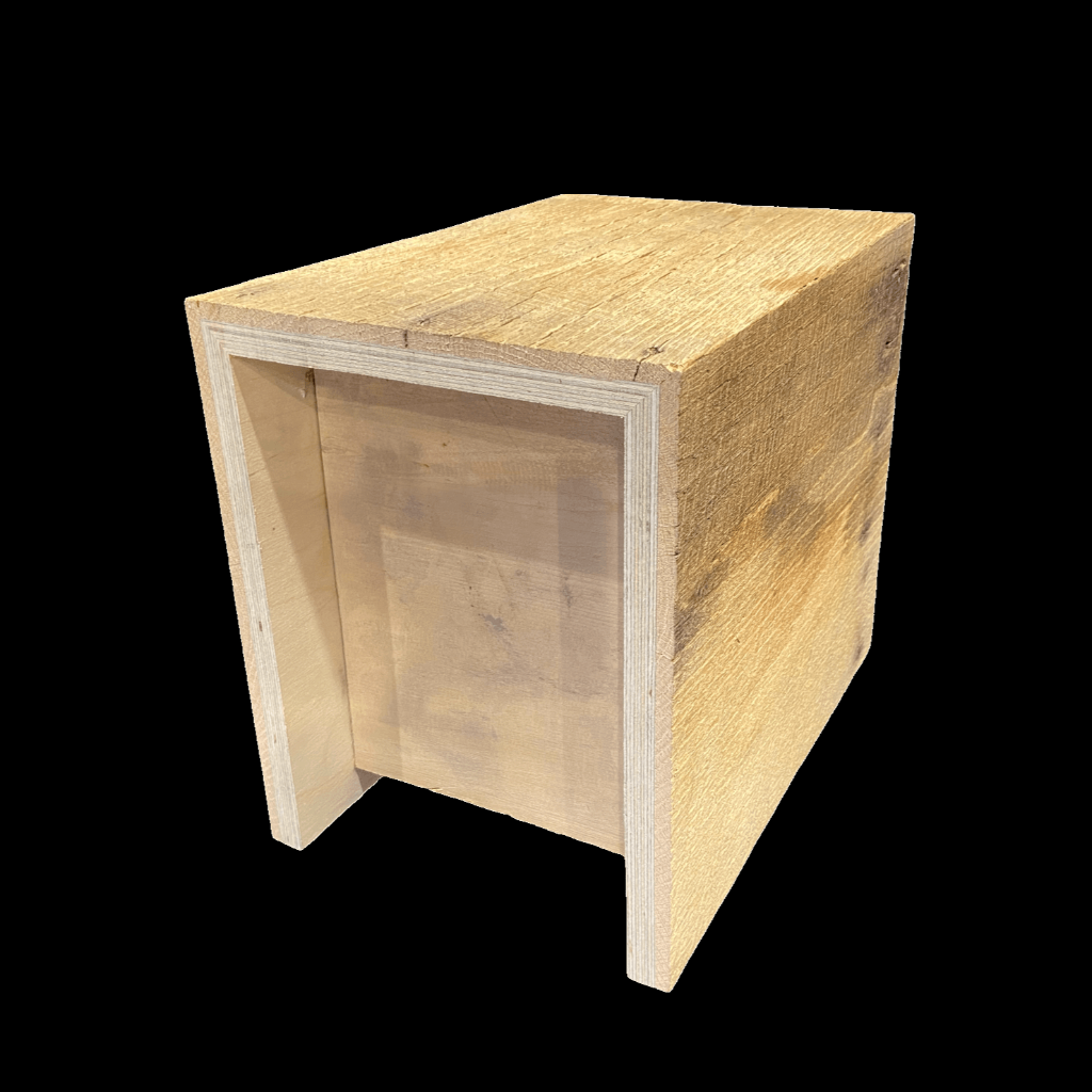 Example of Rough Sawn Reclaimed Barn Wood Box Beam Construction