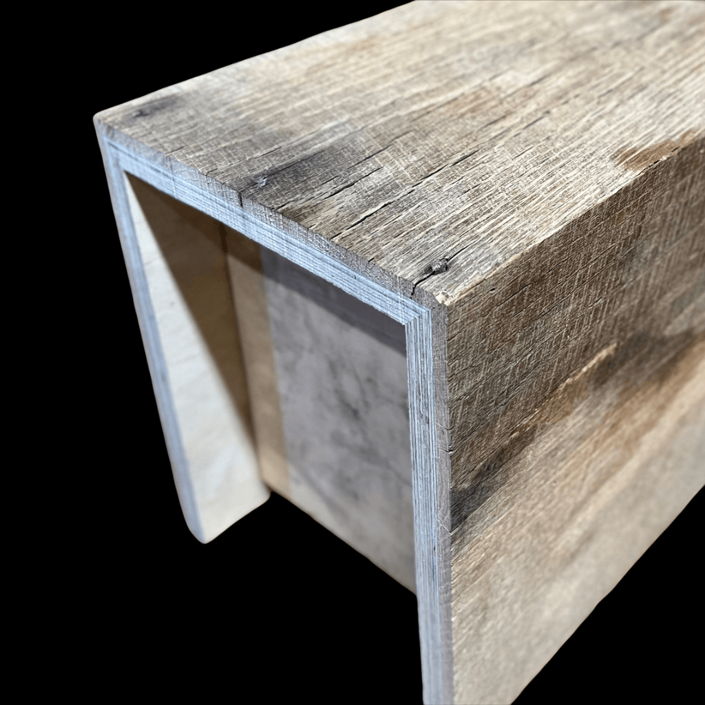 Rough Sawn Reclaimed Barn Wood Box Beam Construction