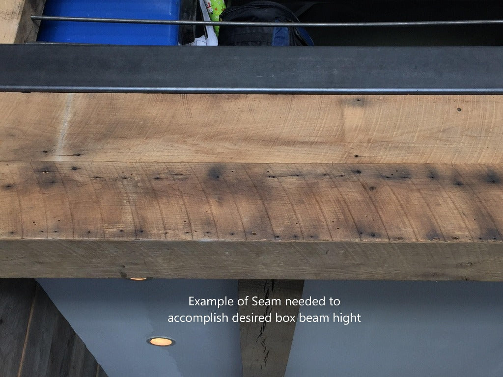 Example of traditional seam to achieve desired height of box beam